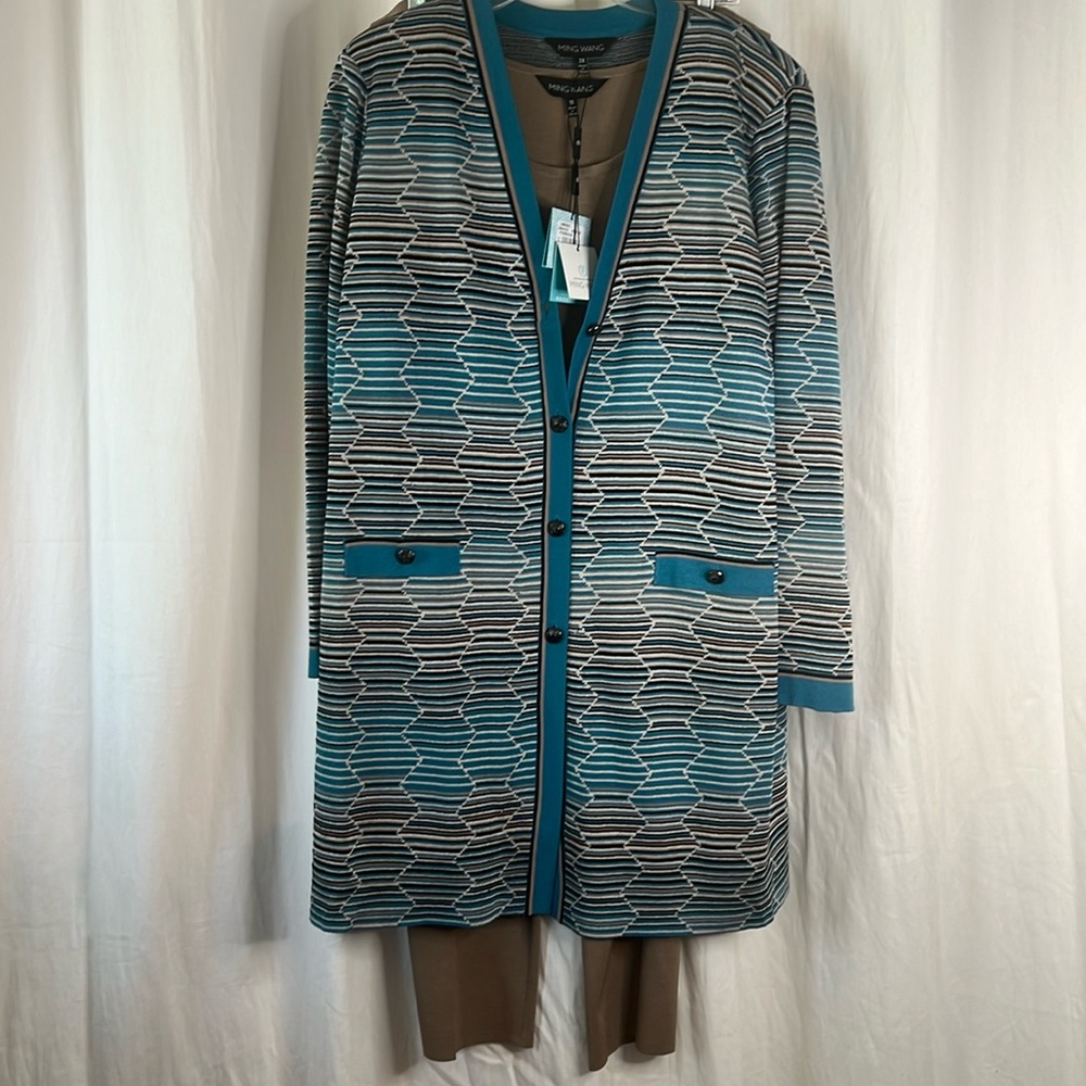 Ming Wang Longline Sweater and Pant Set